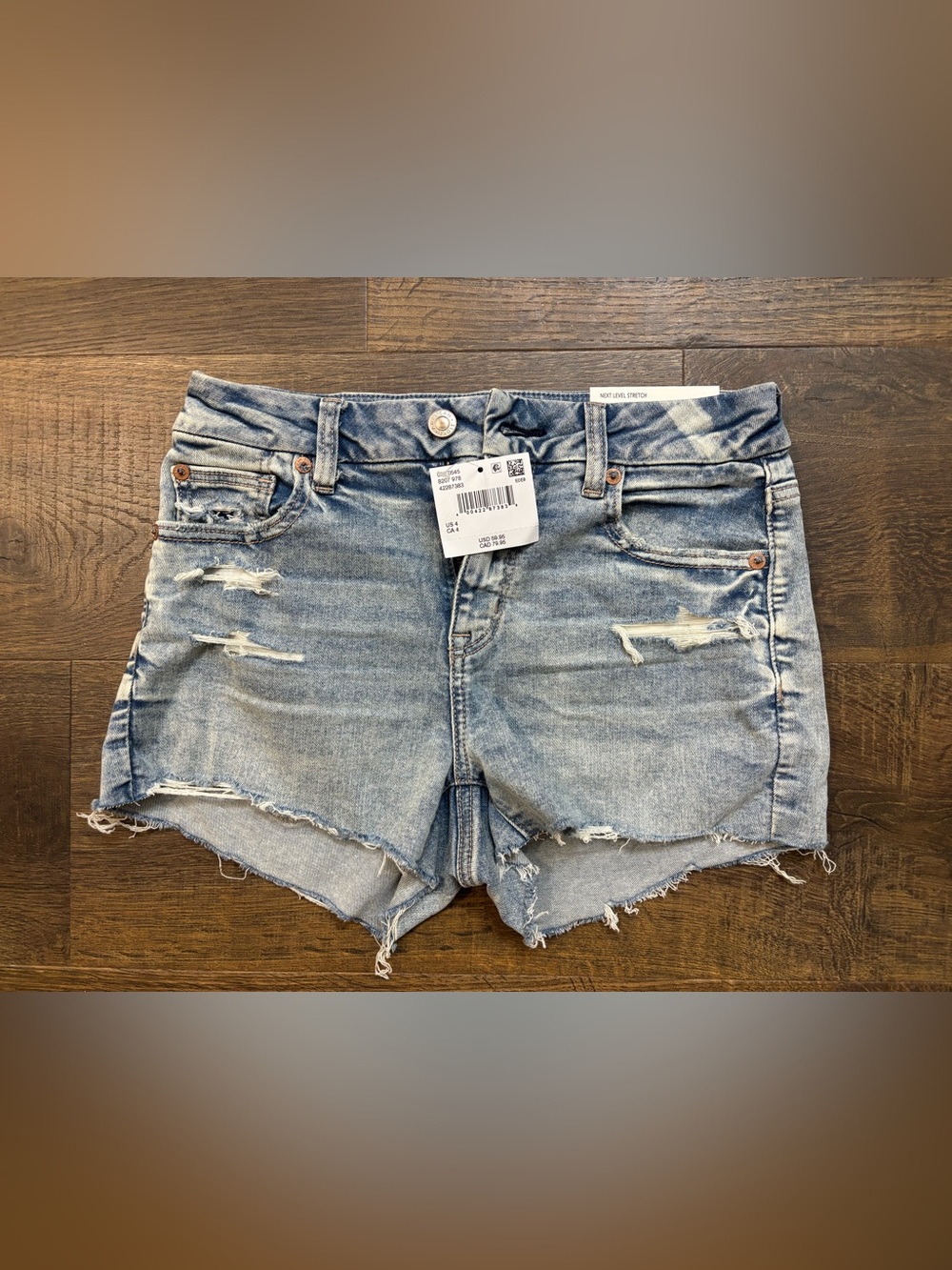 American Eagle Outfitters Light Wash Distressed Denim Shorts